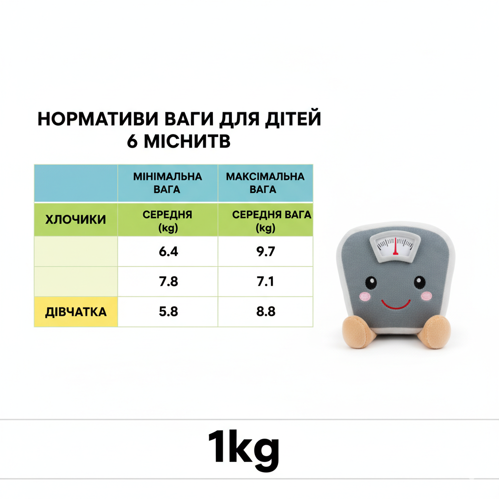 Норми ваги для хлопчиків і дівчаток за даними ВООЗ
